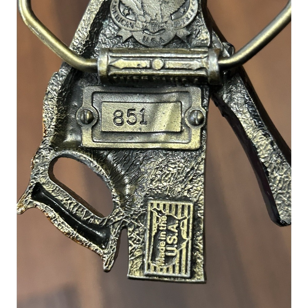 Vtg Great American‎ Buckle Co Carpenter Tools Hammer Saw Level Vintage 1981 #851 - Picture 6 of 8